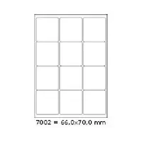 Samolepicí etikety 66 x 70 mm, 12 etiket, A4, 100 listů