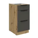 Spodní skříňka Aria 40 D 3S BB - Premium Box Barva korpusu: Dub artisan, Barva dvířek: GR - Graphite AFM