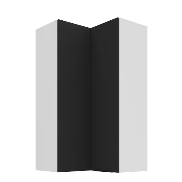 Horní rohová skříňka Aria 60x60 GN-108 2F (90°) Barva korpusu: Bílá, Barva dvířek: BL - Black AFM