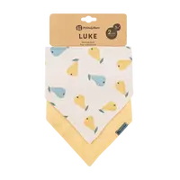 PETITE&MARS Bryndák bandana Luke Beige Pears&Intense Ochre 3m+, 2 ks