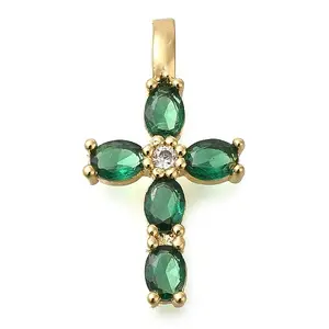 Brass Pave Clear Cubic Zirconia Pendants