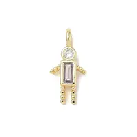 Brass Micro Pave Cubic Zirconia Pendants