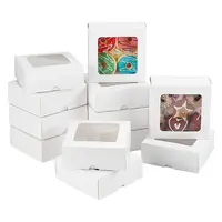 Square Paper Storage Gift Boxes with Clear Visible Window