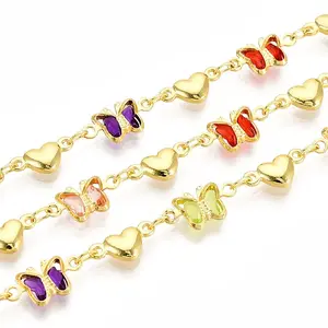 Brass with Glass Chains