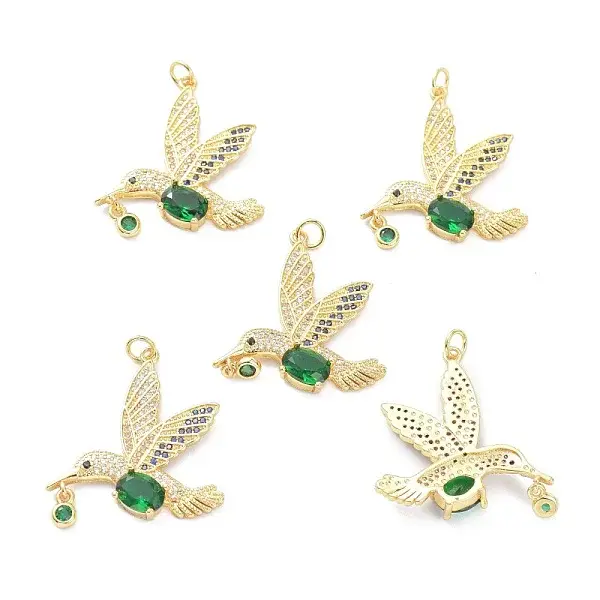 Real 18K Gold Plated Brass Micro Pave Cubic Zirconia Pendants