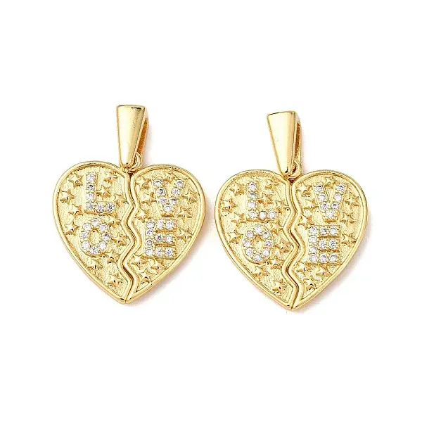 Brass Micro Pave Cubic Zirconia Openable Pendants