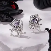 Halloween 925 Sterling Silver Cubic Zirconia Stud Earrings