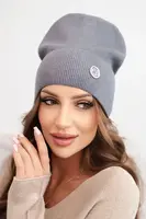 Kesi Dámská čepice z modalu a viskózy s ozdobným knoflíkem tmavě šedá