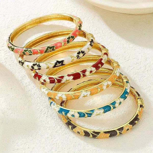 Brass Alloy Hinged Bangles for Women