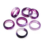 Dyed & Heated Natural Striped Agate/Banded Agate Finger Rings for Women