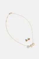 Náušnice a náhrdelník Tory Burch Miller Pave 2-pack 177663-783