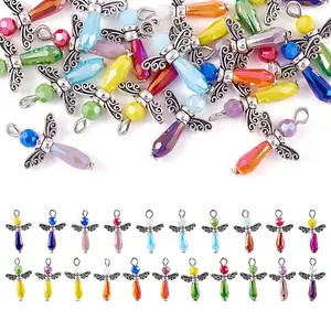 21Pcs Angel Glass Pendants