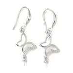 Butterfly Brass Micro Pave Clear Cubic Zirconia Earring Hooks