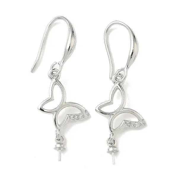 Butterfly Brass Micro Pave Clear Cubic Zirconia Earring Hooks