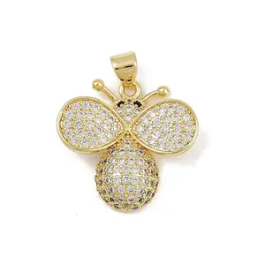 Brass Micro Pave Cubic Zirconia Pendants
