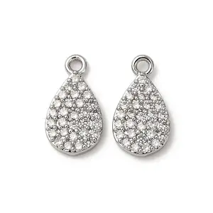 Brass Micro Pave Cubic Zirconia Pendants