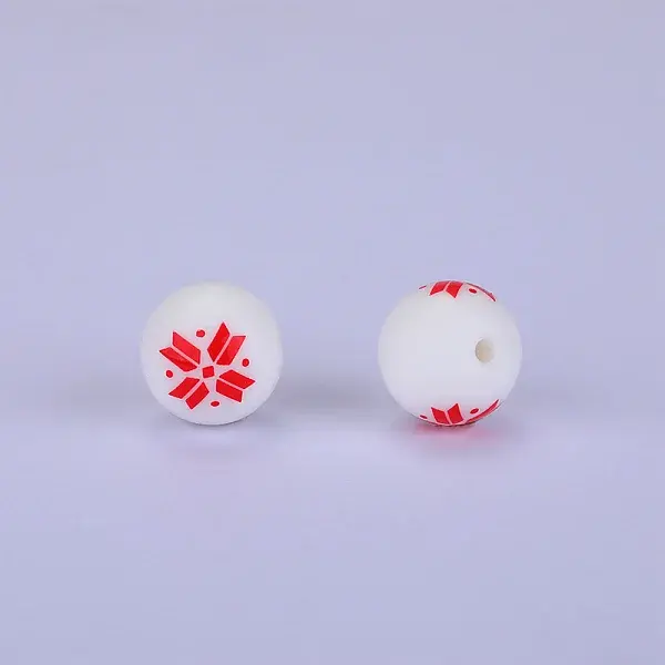 Printed Round Silicone Focal Beads