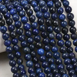 Dyed Natural Lapis Lazuli Round Beads Strands