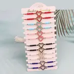 12Pcs Alloy Enamel Heart Link Bracelets