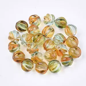Two Tone Transparent Spray Painted Acrylic Corrugated Beads
