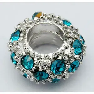 Alloy Rhinestone European Beads