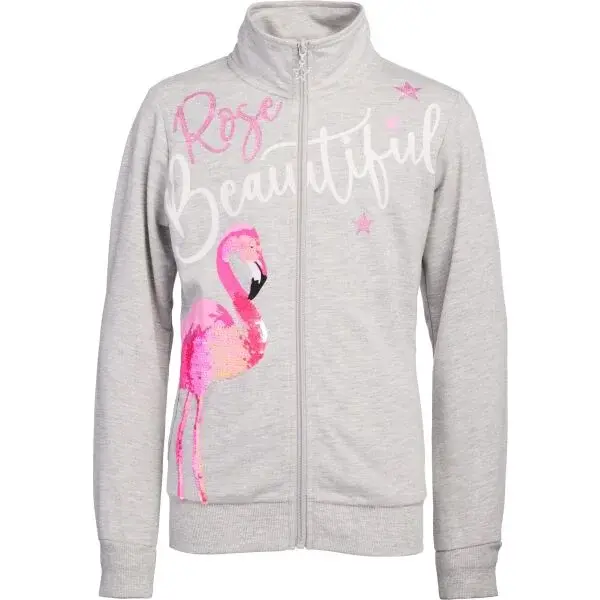 Lewro TENA Dívčí celorozepínací mikina, šedá, velikost 164-170