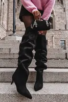 Boto Nazouvací dámské kozačky na jehlovém podpatku černé Ysolienne