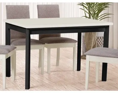 Obdĺžny jedálenský stôl Maxim 120x80 cm, béžový kašmír/čierny%