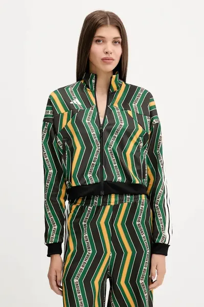 Mikina adidas x Farm Rio dámská, černá barva, vzorovaná, JL8618