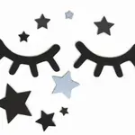 Adam Toys Dekorace na zeď - Spící očka s hvězdičkami, modré