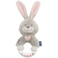 BABY MIX KRÁLIK Plyšové hrkálka, sivá, veľkosť