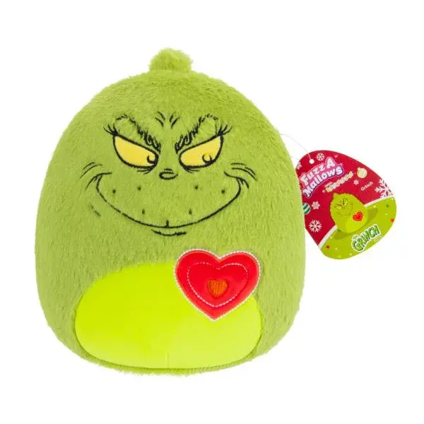 Squishmallows Fuzz-A-Mallows Grinch Grinch se srdíčkem
