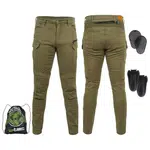 Pánské moto kalhoty W-TEC Cargotic olivově zelená 3XL