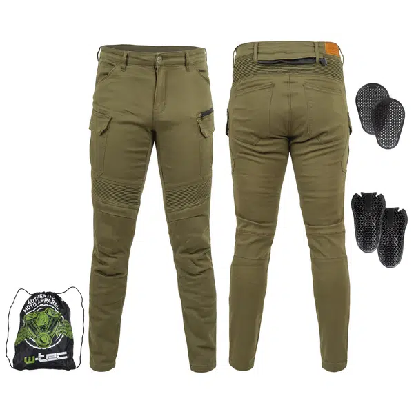 Pánské moto kalhoty W-TEC Cargotic olivově zelená 3XL