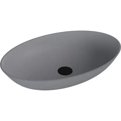 Umývadlo na dosku Polysan Banera 60x40 cm šedá matná mat bez prepadu 14397.31