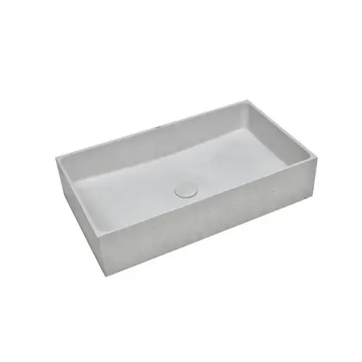 Umývadlo na dosku SAT Cemento 64x37 cm šedá bez prepadu CEM6437TS