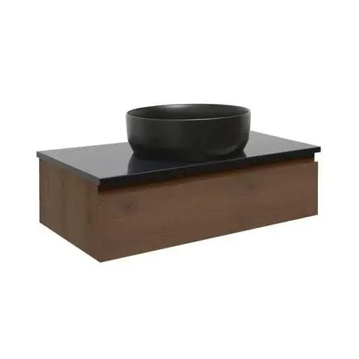 Kúpeľňová skrinka s kamennou doskou SAT B-Way 80x30x45 cm matný orech BWAY80NUTTK