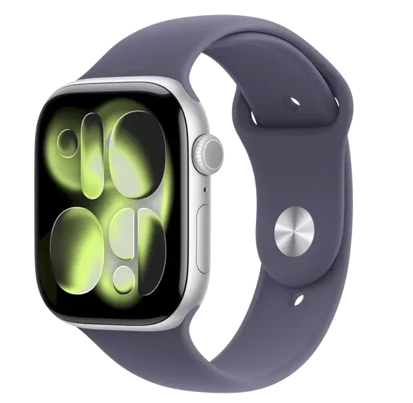 APPLE Watch 11 GPS + Cellular 46mm Strieborný hliník s hmlovo fialovým športovým remienkom - S/M