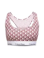 Calvin Klein Underwear Podprsenka  tmavoružová / čierna / biela