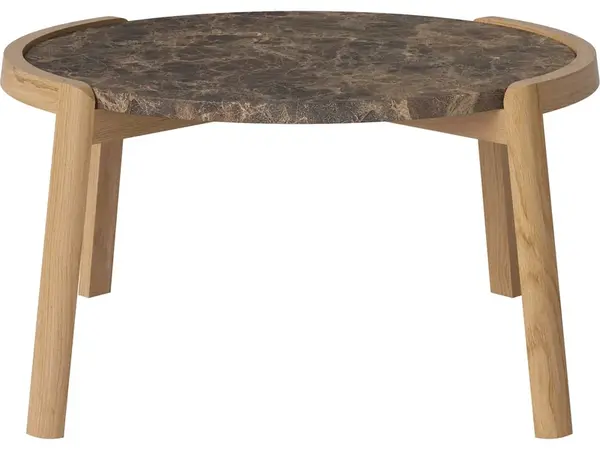 Konferenční stolek Mix Ø65 cm, více variant - Bolia Varianta: Brown marble | Oiled oak, Solid | v. 35 cm