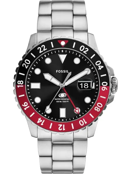 FOSSIL Analógové hodinky  tmavočervená / čierna / strieborná