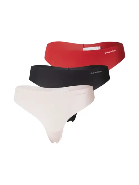 Calvin Klein Underwear Tangá 'Invisibles'  červená / čierna / šedobiela