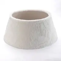 Plyšový límec na vánoční stromek bílá, 55 cm