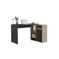 MID.YOU PSACÍ STŮL S ÚLOŽNÝM PROSTOREM, antracitová, barvy dubu, 110/85/74 cm