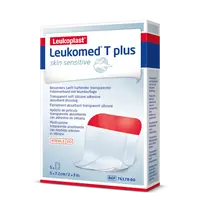 Leukoplast Leukomed T plus skin sensitive 5x7,2 cm absorpční krytí 5 ks