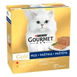 Gourmet Gold Paštéty pre mačky hovädzie, pečeň, tuniak, morka 8 x 85 g