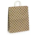Kraftová taška s černými puntíky 360x425x130 mm