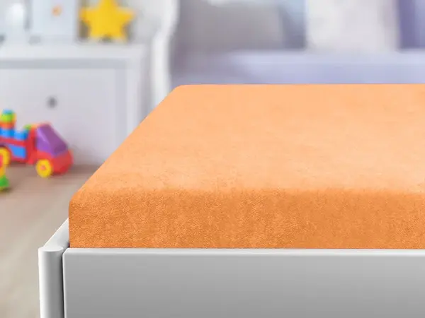 Froté prostěradlo do dětské postýlky EXCLUSIVE 70x140 cm lososové