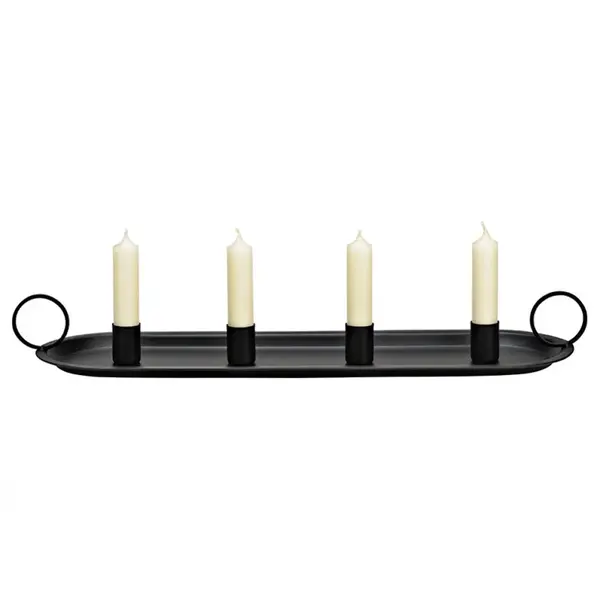 Adventný kovový svietnik ARRANGEMENT 49x14 cm - viac farieb Farba: Čierna