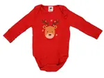 Detské body s dlhým rukávom CHRISTMAS GIRLS červené - rôzne veľkosti Veľkosť: 74 - 80